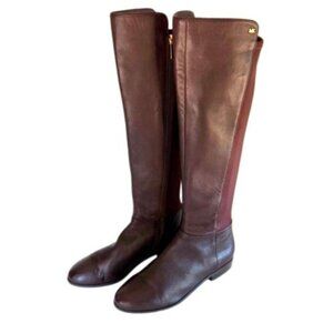Michael Kors Brown Leather Over-the-Knee Boots 9½M – Stretch Insert on Back Calf